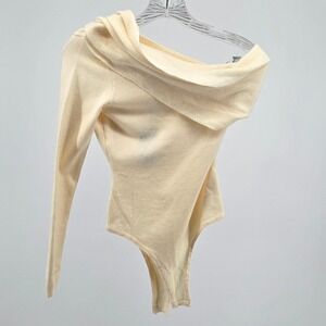 JLUXLABEL Womens Sweater Bodysuit Cream NWT Size XS